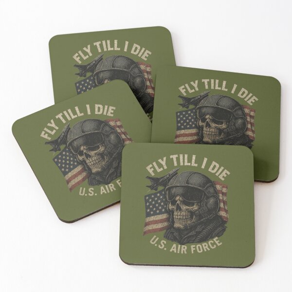 Item preview, Fly Till I Die – Gritty U.S. Air Force Skull Pilot Tactical T-Shirt Design designed and sold by getpressedshirt.