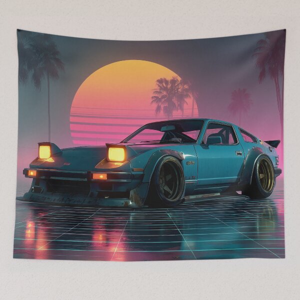 Item preview, Retro Sunset Drift – Neon Dreams designed and sold by ArgentoArt.