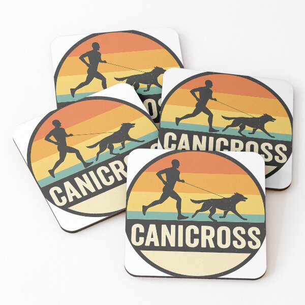 Item preview, Canicross  Retro Vintage Logo With Runner And Dog Silhouette designed and sold by Claudineaelchi.