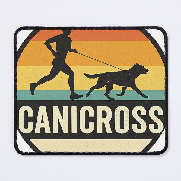 Item preview, Canicross Retro Vintage Logo With Runner And Dog Silhouette designed and sold by Claudineaelchi.