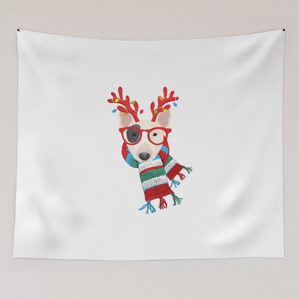 Item preview, Bull Terrier Xmas Holidays Reindeer Christmas Lights Oversized  designed and sold by TaylorSalee.