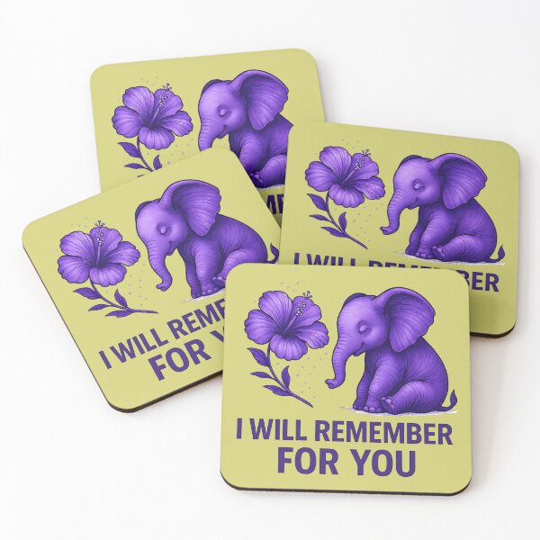 Item preview, I Will Remember For You – Alzheimer’s Awareness Purple Elephant designed and sold by LunaSpellStudio.