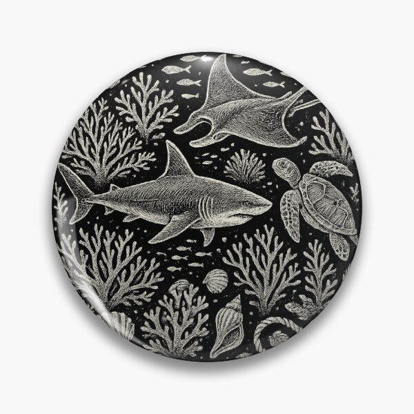 Item preview, Shark Ray Coral Reef Ocean Doodle designed and sold by EdvvinStudios.