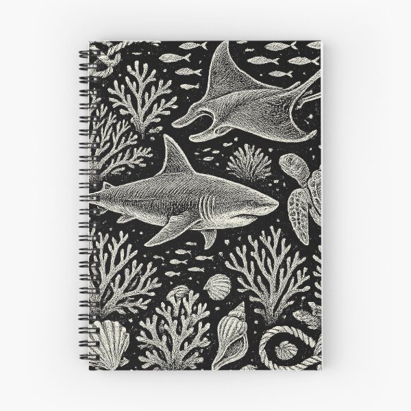 Item preview, Shark Ray Coral Reef Ocean Doodle designed and sold by EdvvinStudios.