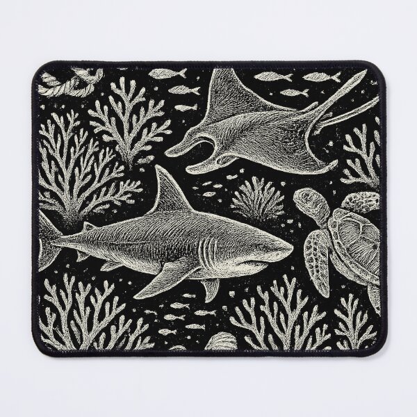 Item preview, Shark Ray Coral Reef Ocean Doodle designed and sold by EdvvinStudios.