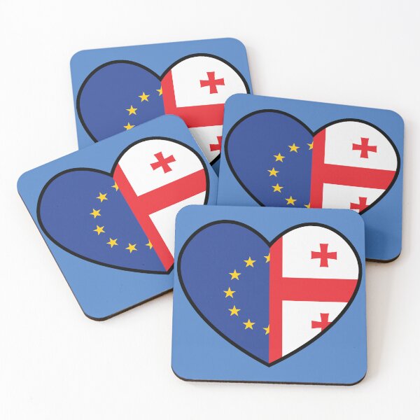 Item preview, Flag Heart - European Union Georgia designed and sold by SpaceJunkLtd.