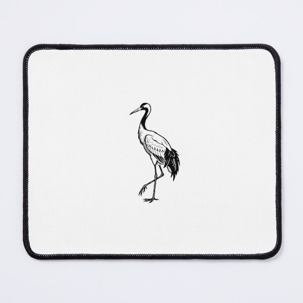 Item preview, Oriental White Stork Silhouette Art | Minimalist Black and White Bird Design designed and sold by JollyCritters.