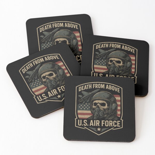 Item preview, Death From Above – Tactical U.S. Air Force Shield Patch Skull Design designed and sold by getpressedshirt.