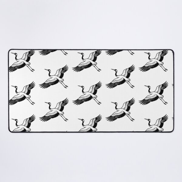 Item preview, Oriental White Stork Silhouette Art | Minimalist Black and White Bird Design designed and sold by JollyCritters.
