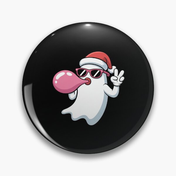 Item preview, Pink Ghost Santa Hat Blowing Bubble Gum Funny Spooky designed and sold by Idarmotar.