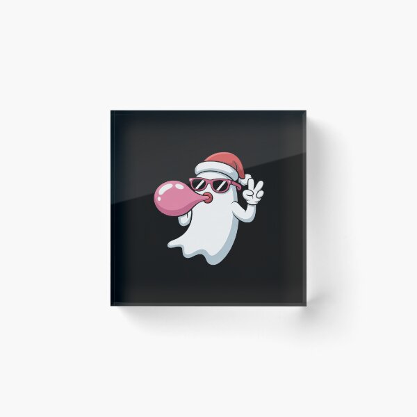 Item preview, Pink Ghost Santa Hat Blowing Bubble Gum Funny Spooky designed and sold by Idarmotar.