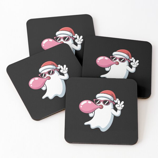 Item preview, Pink Ghost Santa Hat Blowing Bubble Gum Funny Spooky designed and sold by Idarmotar.