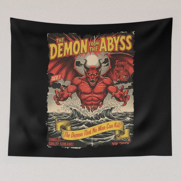 Item preview, Demon of the abyss retro poster designed and sold by OniricaDesign.
