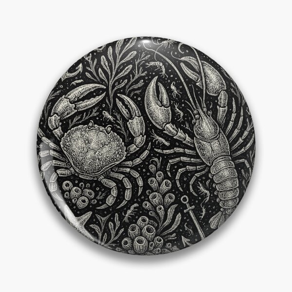 Item preview, Crab Lobster Anchor Seaweed Doodle Art designed and sold by EdvvinStudios.