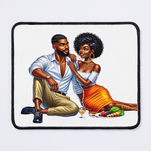 Item preview, Black Couple Summer Picnic Scene designed and sold by Lulunza.