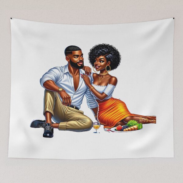 Item preview, Black Couple Summer Picnic Scene designed and sold by Lulunza.