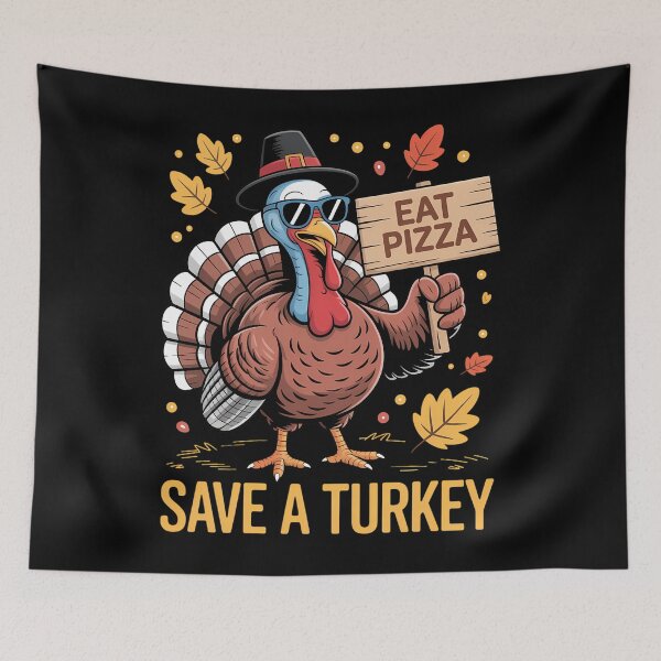 Item preview, Funny Save A Turkey Eat Pizza Autumn Thanksgiving designed and sold by tabdejinti.