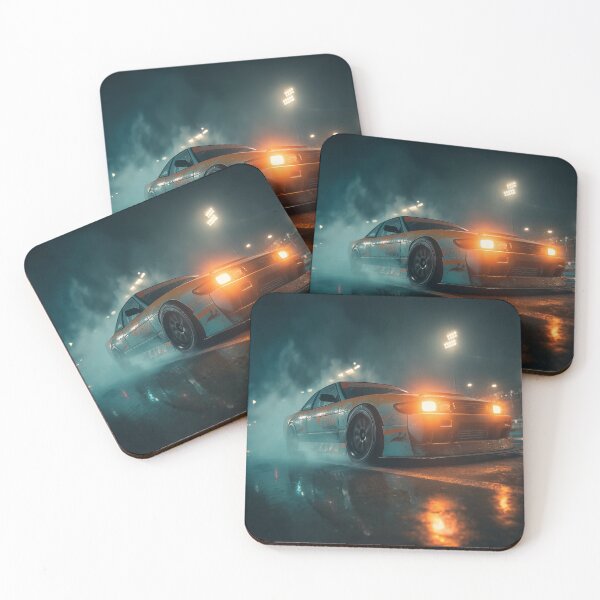 Item preview, Drift Car Neon Art – Street Racing at Night designed and sold by ArgentoArt.