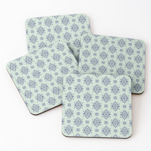 Item preview, Seamless Blue Tribal Geometric Pattern on Light Background designed and sold by Bom2Ba.