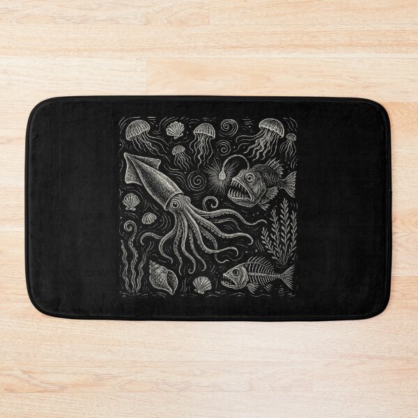 Item preview, Squid Anglerfish Deep Sea Creature Doodle designed and sold by EdvvinStudios.