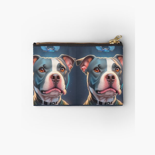 Item preview, Illustration of American Pitbull Terrier with Blue Bird Above designed and sold by KJ-Books.
