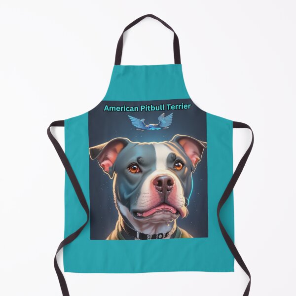 Item preview, Illustration of American Pitbull Terrier with Blue Bird Above designed and sold by KJ-Books.