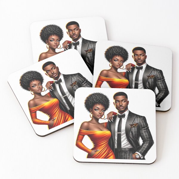 Item preview, Elegant Black Couple in Formal Fashion Art designed and sold by Lulunza.