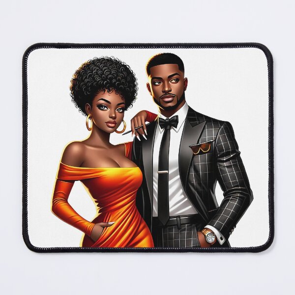 Item preview, Elegant Black Couple in Formal Fashion Art designed and sold by Lulunza.