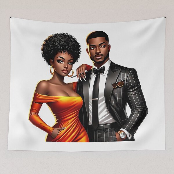 Item preview, Elegant Black Couple in Formal Fashion Art designed and sold by Lulunza.