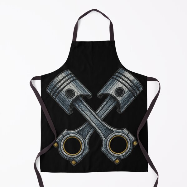 Item preview, Embroidered crossed engine pistons designed and sold by Ahau Designs.