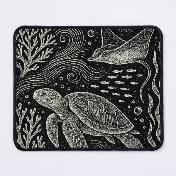 Item preview, Sea Turtle Stingray Ocean Reef Doodle designed and sold by EdvvinStudios.