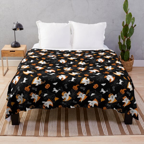 Item preview, Halloween Pumpkins, Ghosts, and Bats Pattern - Spooky Scarf Design designed and sold by FestivityFinds.