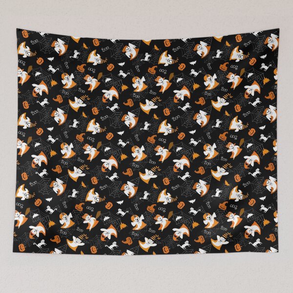 Item preview, Halloween Pumpkins, Ghosts, and Bats Pattern - Spooky Scarf Design designed and sold by FestivityFinds.