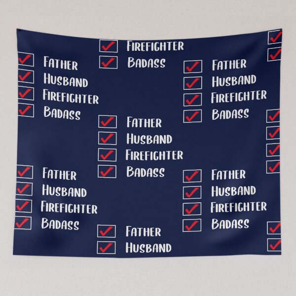 Item preview, Father Husband Firefighter Badass checklist Funny Firefighter Gift designed and sold by dariuselmer.