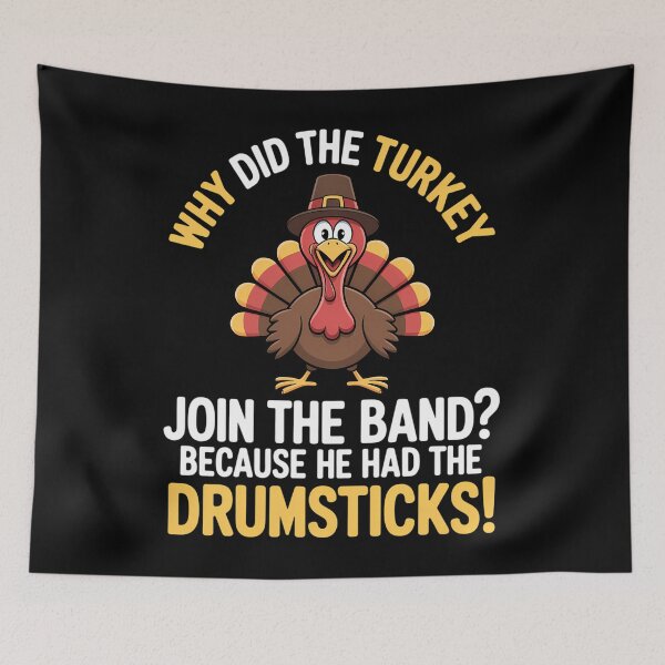 Item preview, Funny Thanksgiving Joke Turkey Join Band Drumsticks Drummer designed and sold by ticlitule.