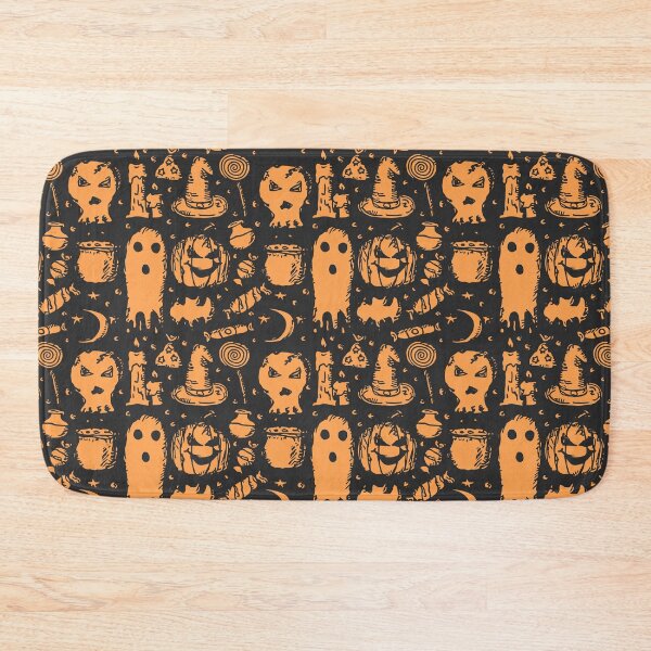 Item preview, Spooky Halloween Ghosts, Bats, Candles and Pumpkins Pattern - Fun Wall Tapestry designed and sold by FestivityFinds.