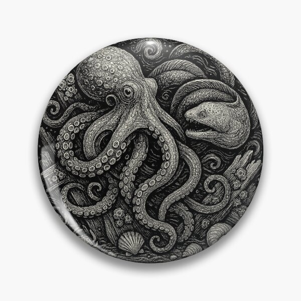 Item preview, Octopus Moray Eel Shipwreck Ocean Doodle designed and sold by EdvvinStudios.
