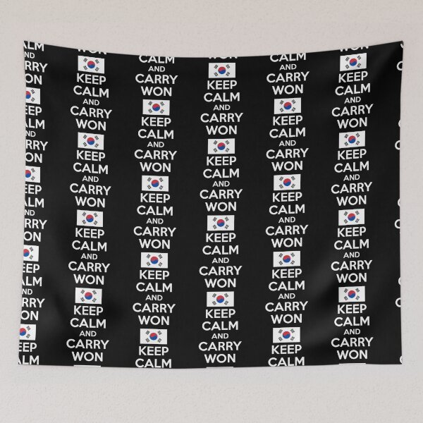 Item preview, Korea Keep Calm and Carry Won Funny Currency Pun Design designed and sold by TheTrendsDesk.