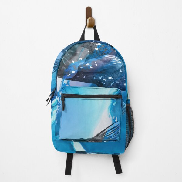 Item preview, Frozen Coelacanth Illustration | Deep Sea Liquid Art in Blue Abstract Background designed and sold by Kyotsube.