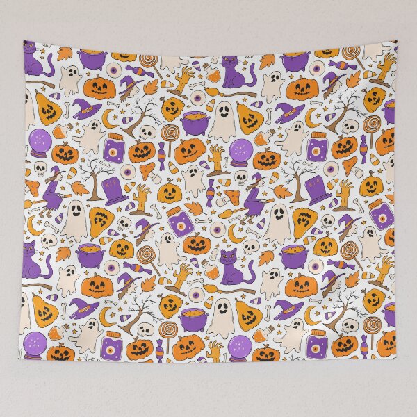 Item preview, Fun Halloween Pumpkins, Ghosts, and Witches Pattern - Cozy Throw Blanket Design designed and sold by FestivityFinds.