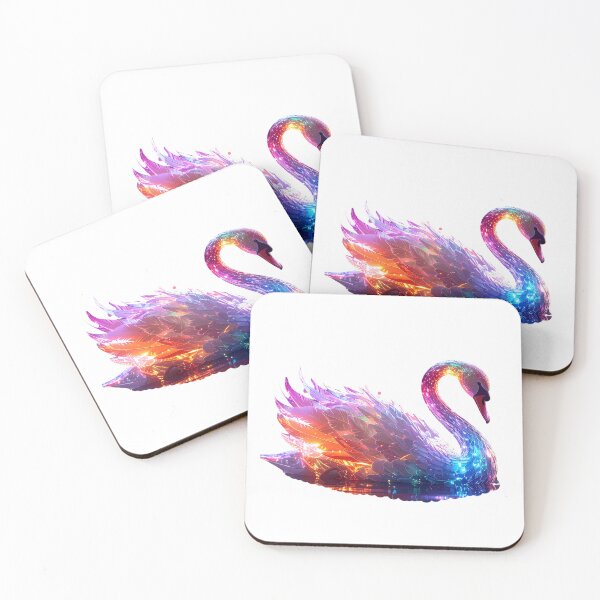 Item preview, Glowing Iridescent Swan on Water – Magical Fantasy Animal Art for Nature Lovers designed and sold by GloriousArtSKD.