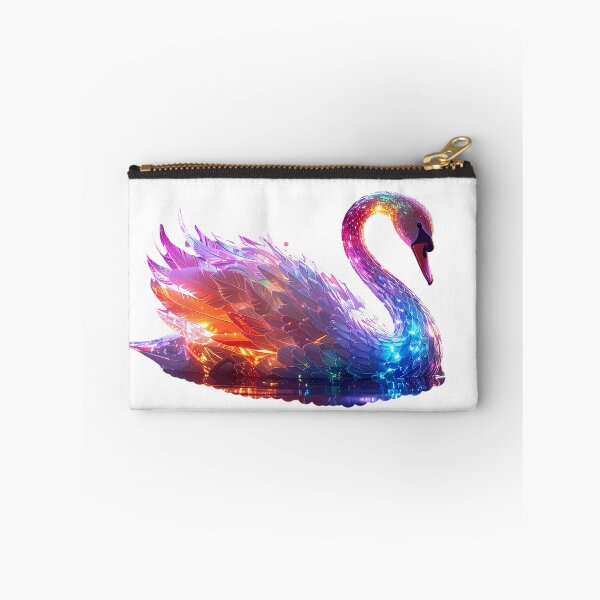 Item preview, Glowing Iridescent Swan on Water – Magical Fantasy Animal Art for Nature Lovers designed and sold by GloriousArtSKD.