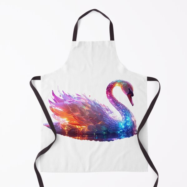 Item preview, Glowing Iridescent Swan on Water – Magical Fantasy Animal Art for Nature Lovers designed and sold by GloriousArtSKD.