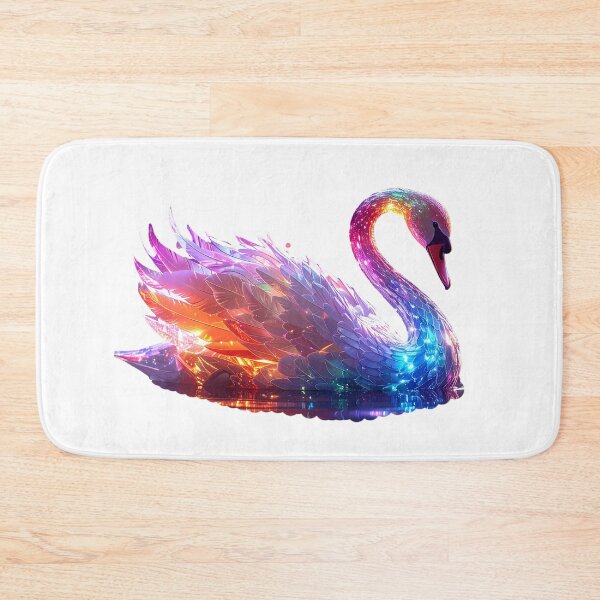 Item preview, Glowing Iridescent Swan on Water – Magical Fantasy Animal Art for Nature Lovers designed and sold by GloriousArtSKD.