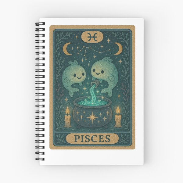 Item preview, Pisces Tarot Card | Cozy Witchy Zodiac Illustration designed and sold by SONandMOONcreationsAU.
