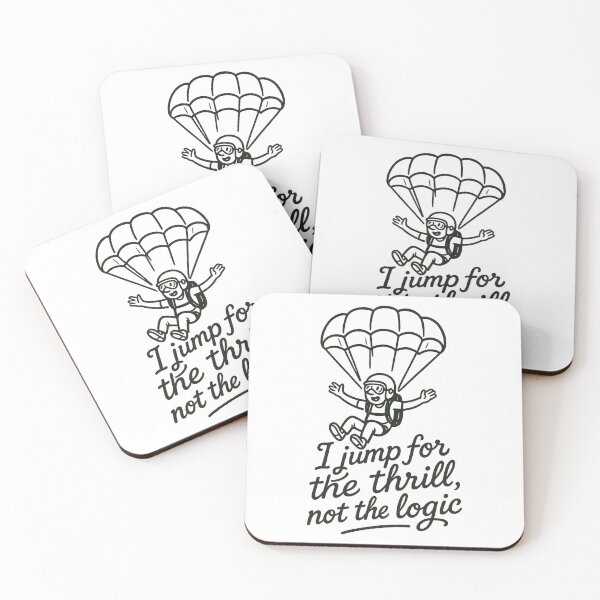 Item preview, I Jump for the Thrill Not the Logic - Funny Skydiving Adventure Quote Design designed and sold by inkoutninja.
