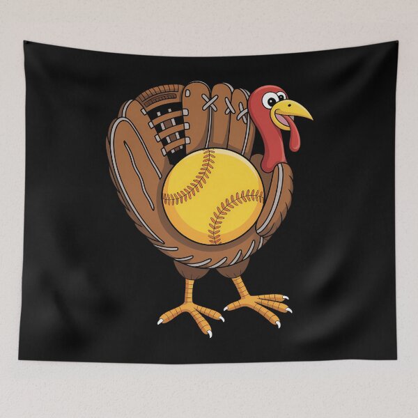 Artikelvorschau, Lustiger Truthahn-Softballhandschuh Herbststimmung Thanksgiving entworfen und verkauft von ticlitule.