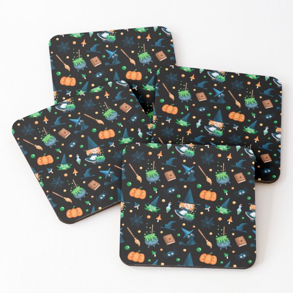 Artikelvorschau, Skurriles Halloween-Muster mit Hexen, Besen und Kürbissen – Design für Kinderkleidung entworfen und verkauft von FestivityFinds.