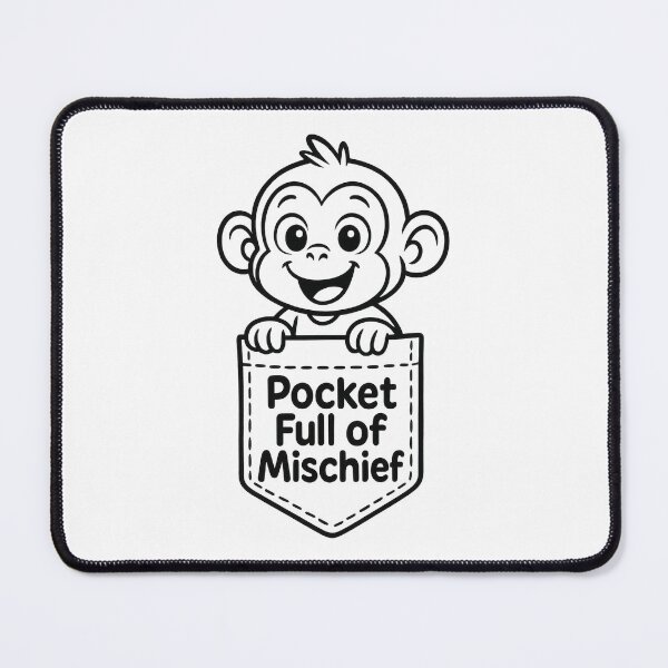 Item preview, Pocket Full of Mischief - Cute Monkey Funny Kids and Baby Design designed and sold by inkoutninja.