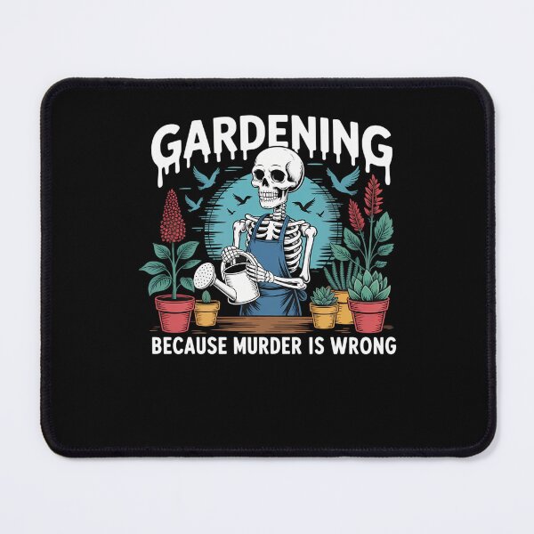 Item preview, Gardening Because Murder Is Wrong Farmers Halloween Skeleton designed and sold by BiellaSar.